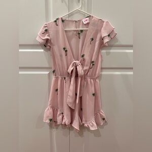 Buddy Love Open Front Palm Tree Romper